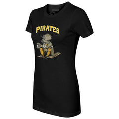 Pittsburgh Pirates Tiny Turnip Women's Triceratops T-Shirt - Black - MLB Sale