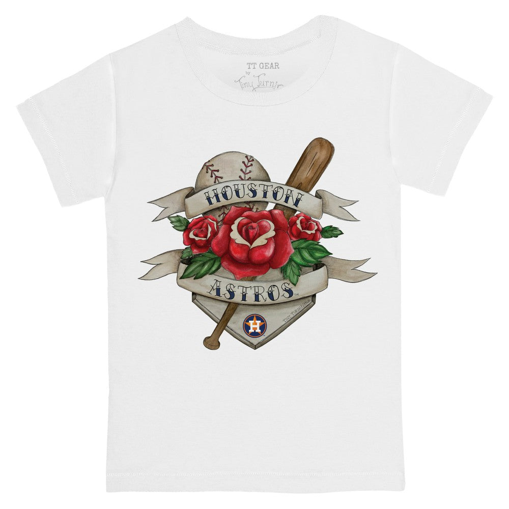 Houston Astros Tiny Turnip Youth American Traditional Rose T-Shirt - White - MLB on Sale