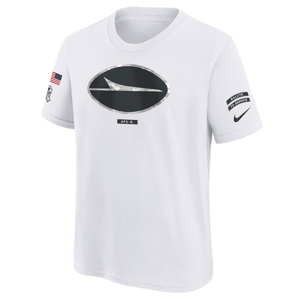 Nike New York Jets Youth 2024 Salute To Service T-Shirt White