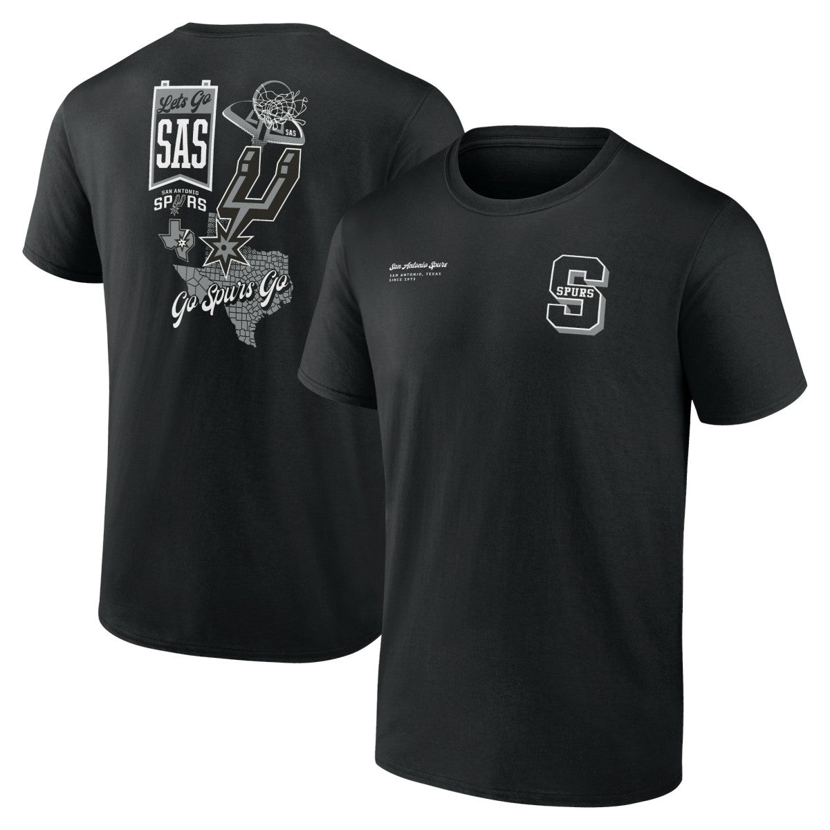 San Antonio Spurs Split Zone T-Shirt Black