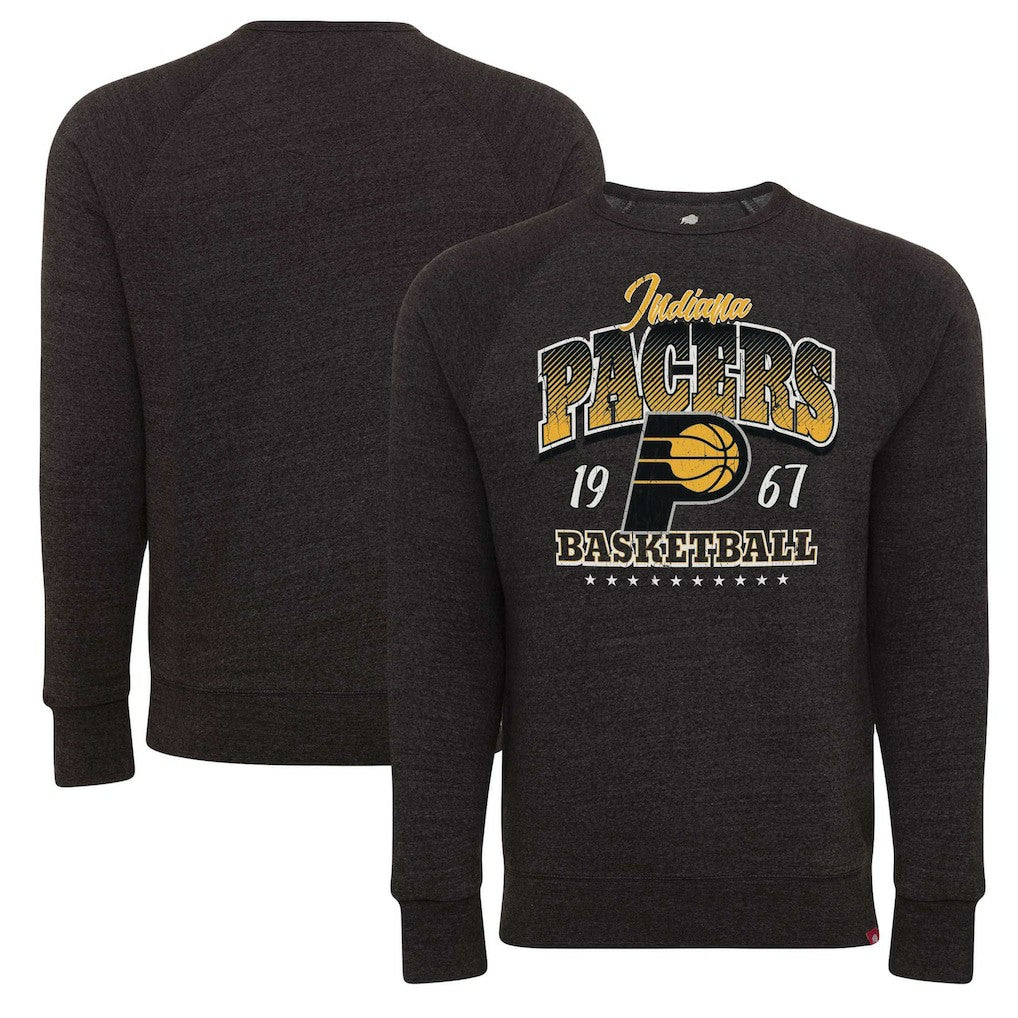 Indiana Pacers Sportiqe Unisex Harmon Super Soft Tri-Blend Raglan Pullover Sweatshirt Black