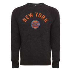 New York Knicks Sportiqe Unisex Harmon Super Soft Tri-Blend Raglan Pullover Sweatshirt Black