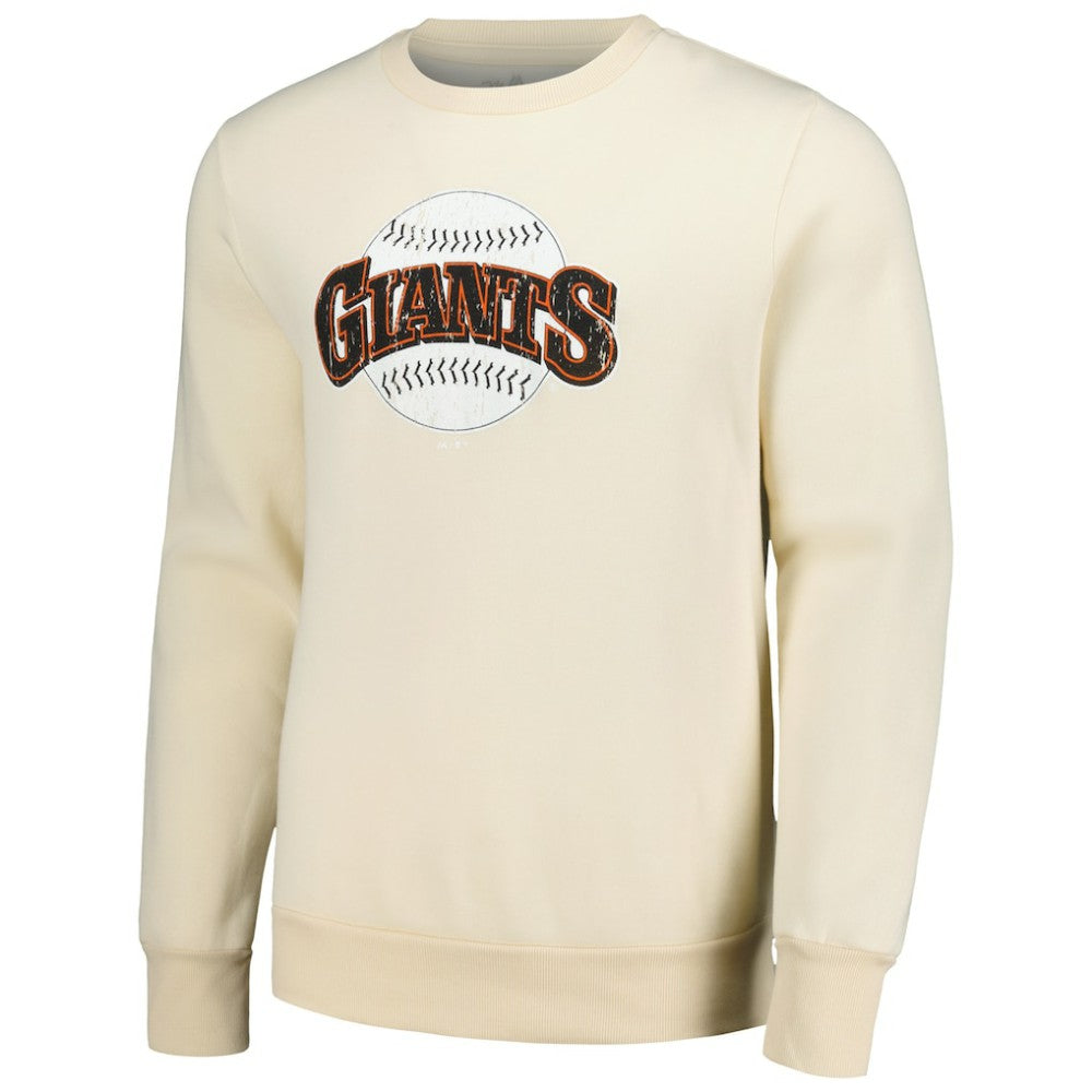 San Francisco Giants Majestic Threads Fleece Pullover Sweatshirt - Oatmeal - MLB Online