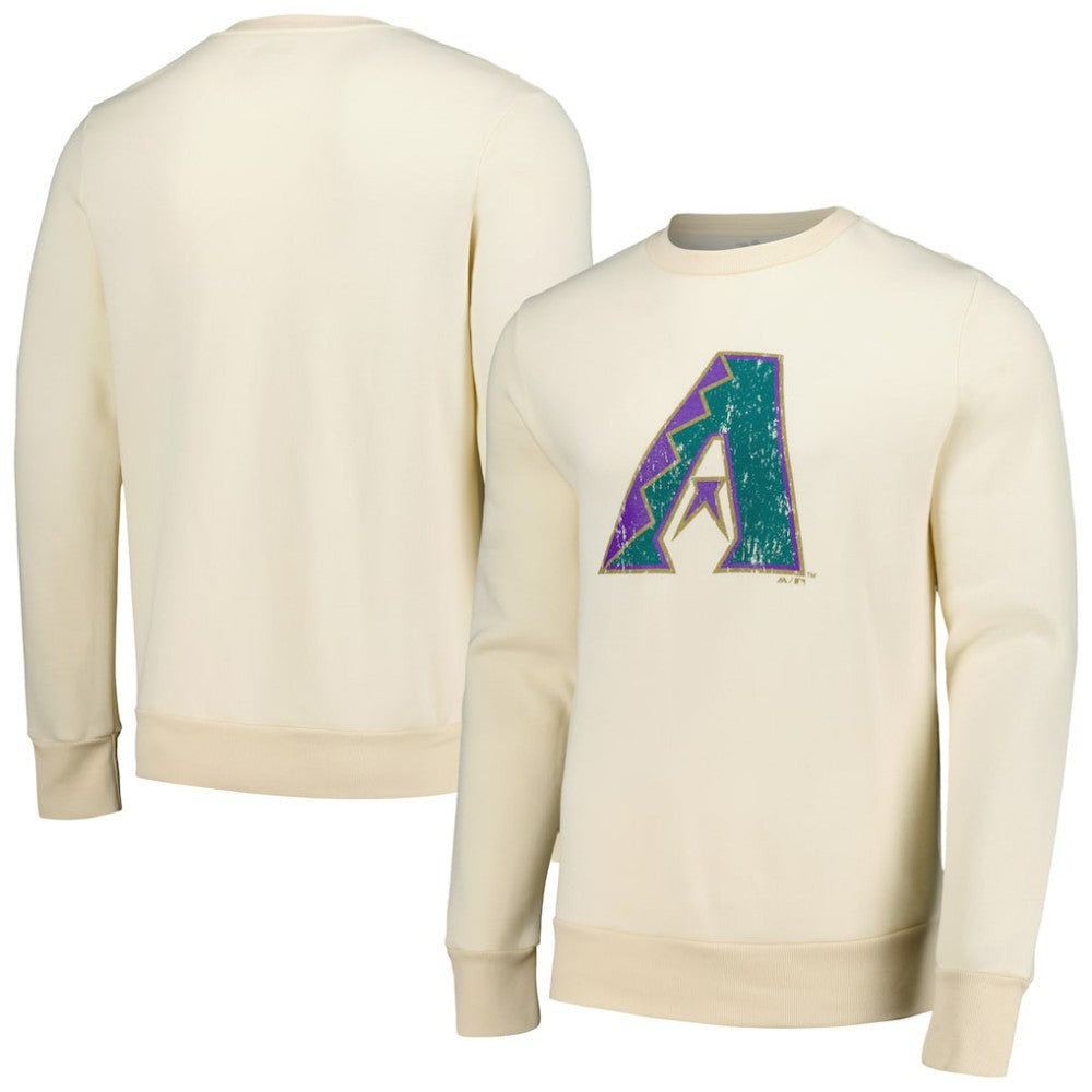 Arizona Diamondbacks Majestic Threads Fleece Pullover Sweatshirt - Oatmeal - MLB on Sale