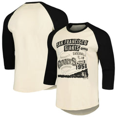 San Francisco Giants Majestic Threads Raglan 3/4-Sleeve T-Shirt - Cream/Black - MLB Sale