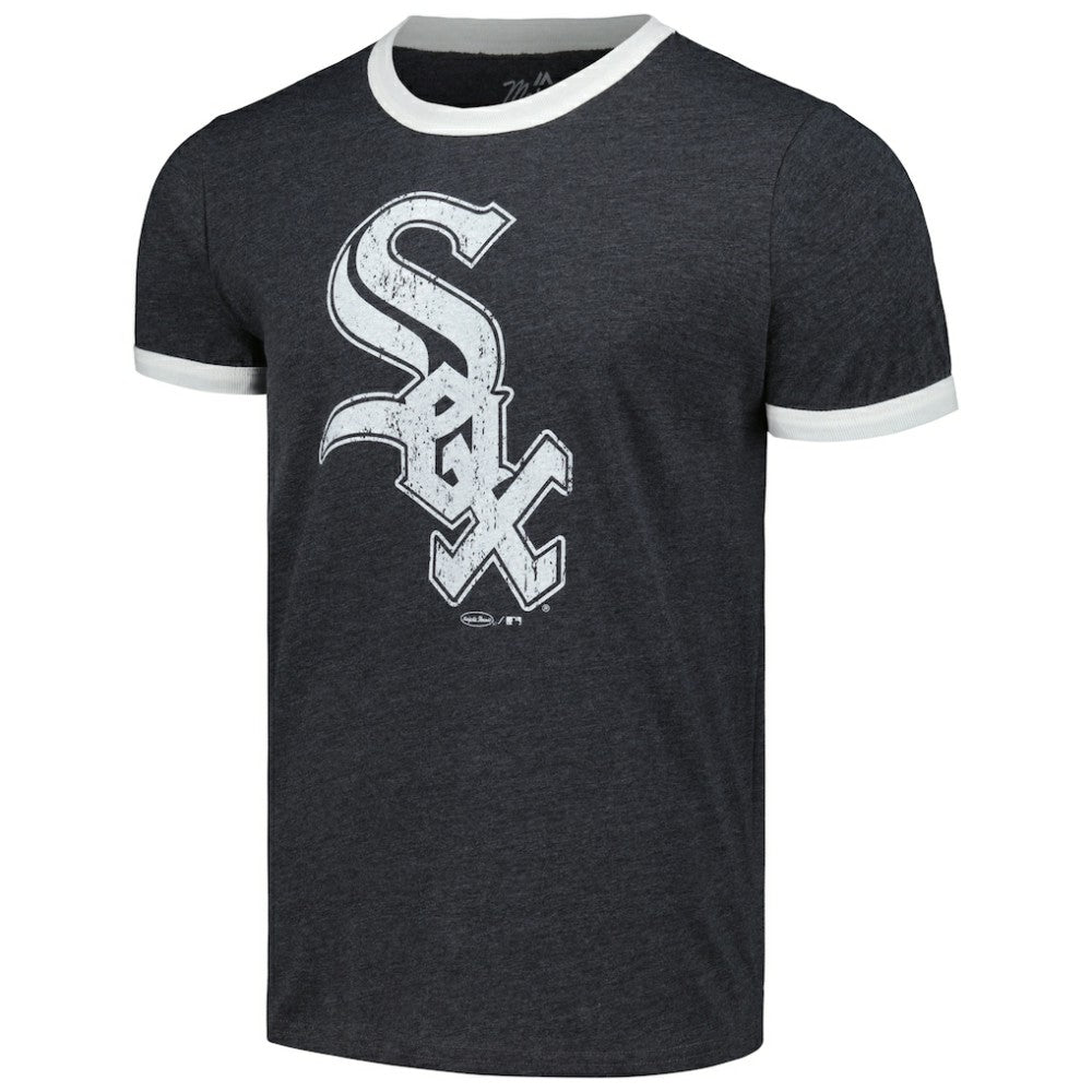 Chicago White Sox Majestic Threads Ringer Tri-Blend T-Shirt - Black - MLB on Sale