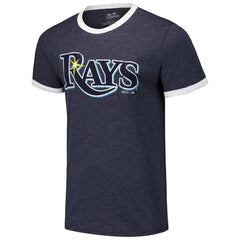 Tampa Bay Rays Majestic Threads Ringer Tri-Blend T-Shirt - Navy - MLB Sale