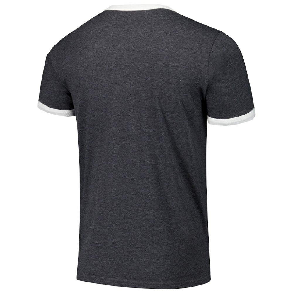 Tampa Bay Rays Majestic Threads Ringer Tri-Blend T-Shirt - Black - MLB Lifestyle