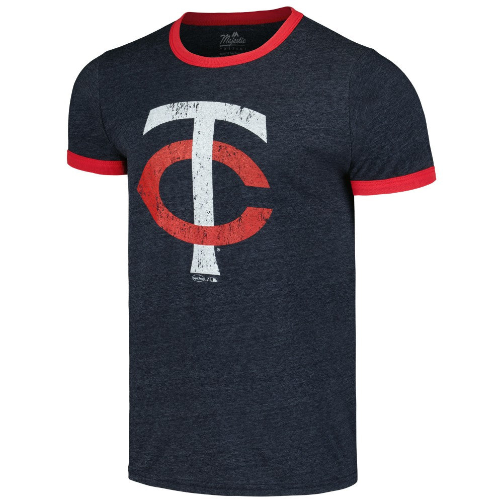 Minnesota Twins Majestic Threads Ringer Tri-Blend T-Shirt - Navy - MLB Lifestyle