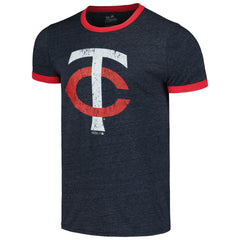 Minnesota Twins Majestic Threads Ringer Tri-Blend T-Shirt - Navy - MLB Lifestyle