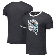 Florida Marlins Majestic Threads Ringer Tri-Blend T-Shirt - Black - MLB Online