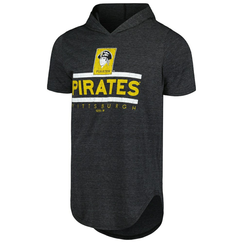 Pittsburgh Pirates Majestic Threads Tri-Blend Hoodie T-Shirt - Black - MLB on Sale