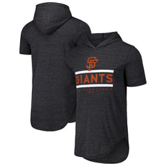San Francisco Giants Majestic Threads Tri-Blend Hoodie T-Shirt - Black - MLB Lifestyle