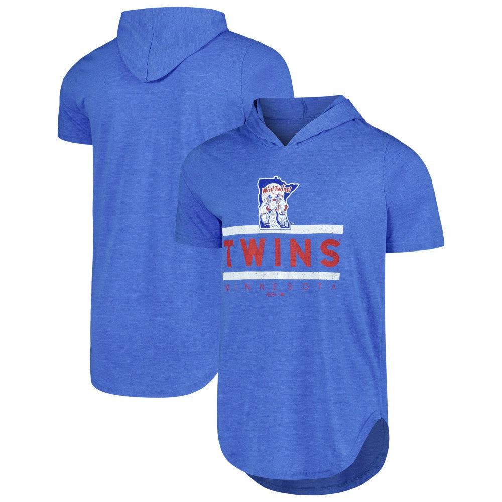 Minnesota Twins Majestic Threads Tri-Blend Hoodie T-Shirt - Royal - MLB on Sale