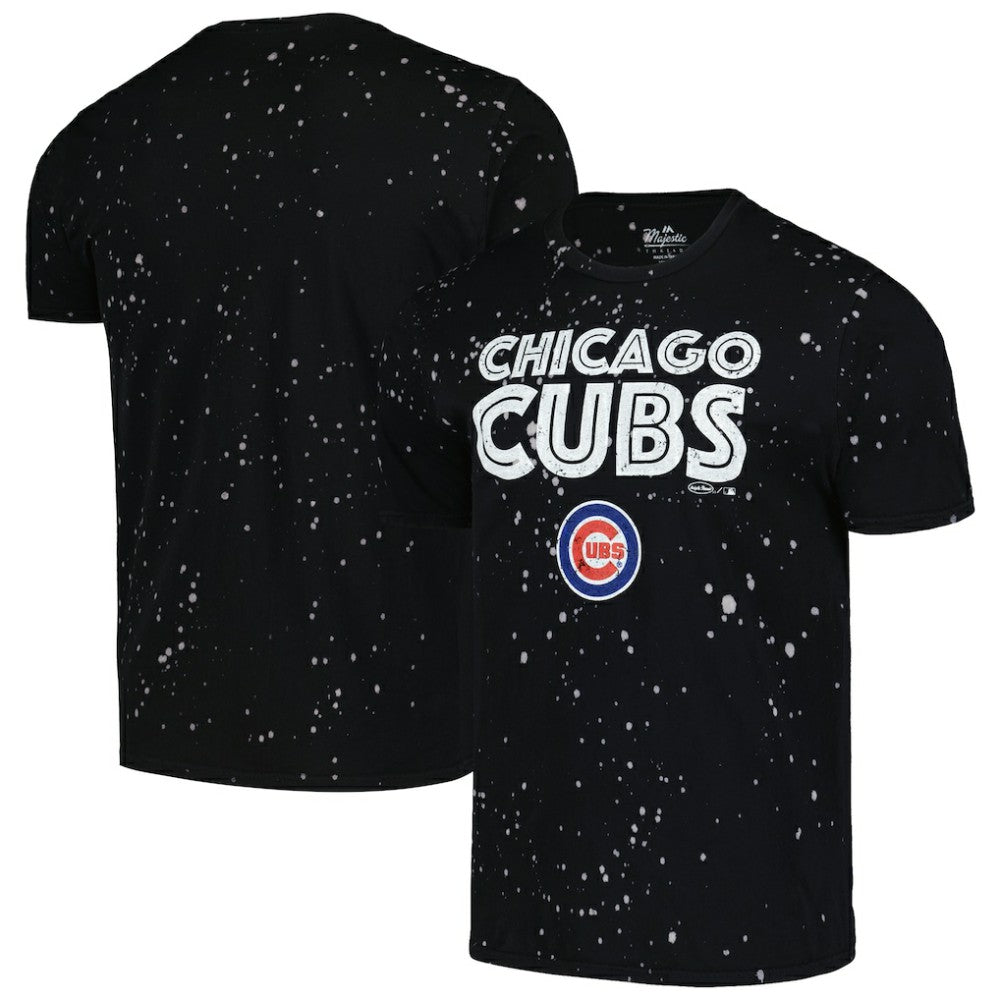 Chicago Cubs Majestic Threads Splatter T-Shirt - Black/White - MLB Online