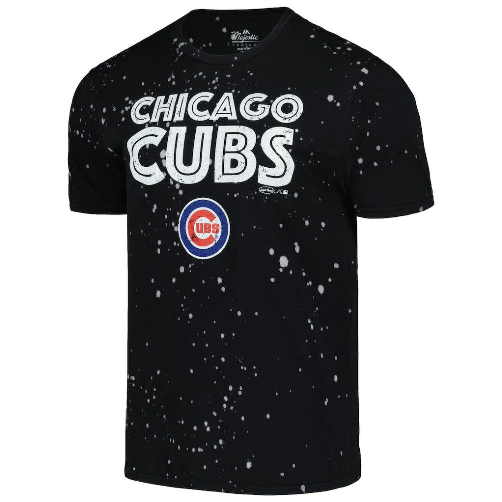 Chicago Cubs Majestic Threads Splatter T-Shirt - Black/White - MLB Online