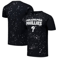 Philadelphia Phillies Majestic Threads Splatter T-Shirt - Black/White - MLB Discount