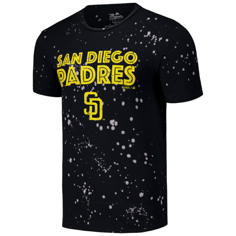 San Diego Padres Majestic Threads Splatter T-Shirt - Black/White - MLB on Sale