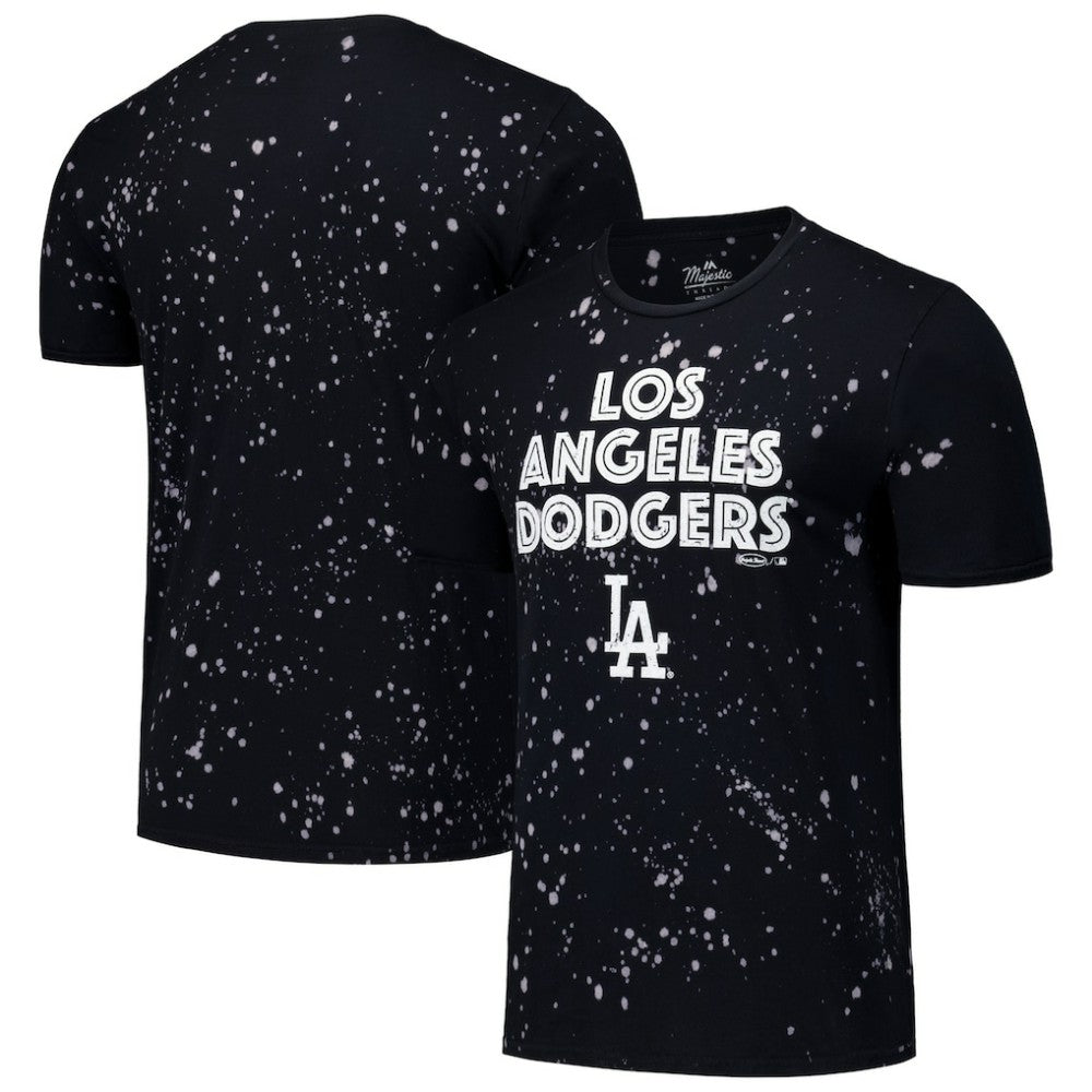 Los Angeles Dodgers Majestic Threads Splatter T-Shirt - Black/White - MLB Sale