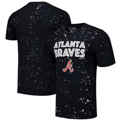 Atlanta Braves Majestic Threads Splatter T-Shirt - Black/White - MLB Lifestyle
