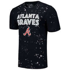 Atlanta Braves Majestic Threads Splatter T-Shirt - Black/White - MLB Lifestyle
