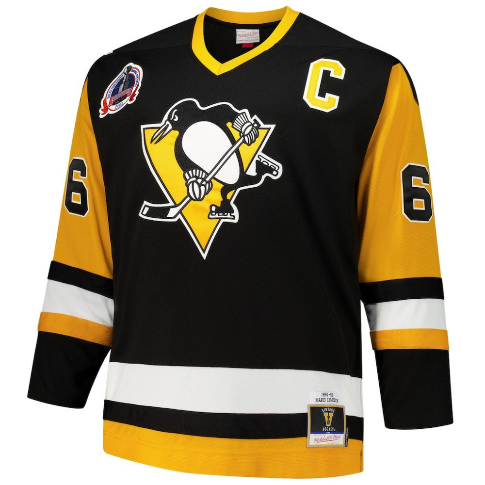 Mario Lemieux Pittsburgh Penguins Mitchell & Ness Big & Tall 1991/92 Blue Line 2.0 Jersey - Black - NHL 201351075