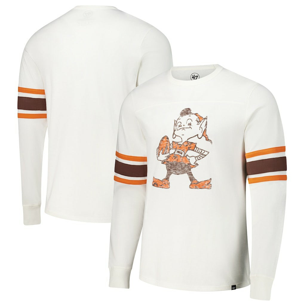 47 brand Cleveland Browns '47 Gridiron Throwback Premier Brex Long Sleeve T-Shirt White