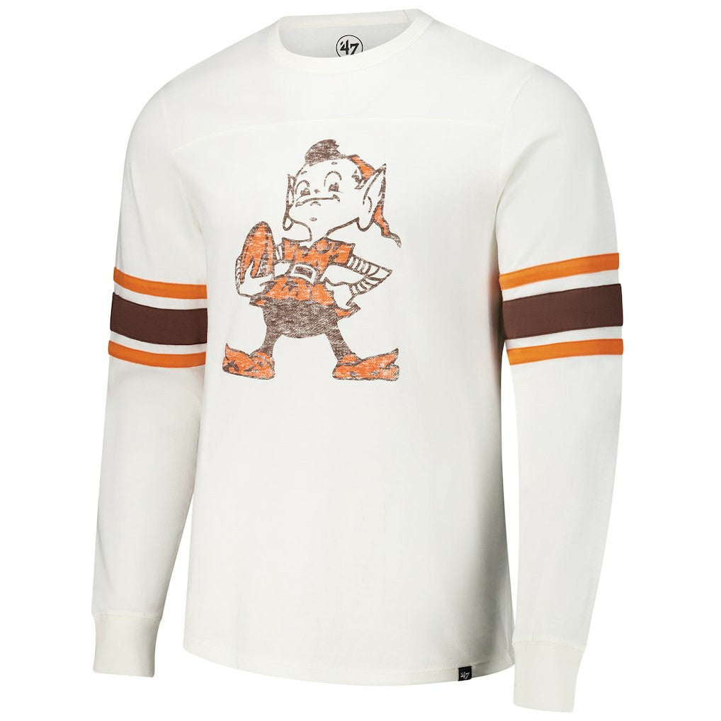 47 brand Cleveland Browns '47 Gridiron Throwback Premier Brex Long Sleeve T-Shirt White