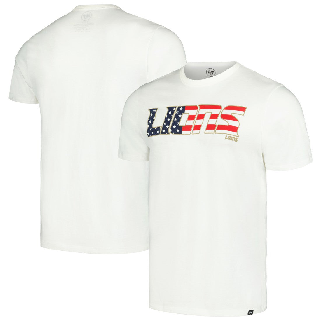 47 brand Detroit Lions '47 Flag Script Franklin T-Shirt White