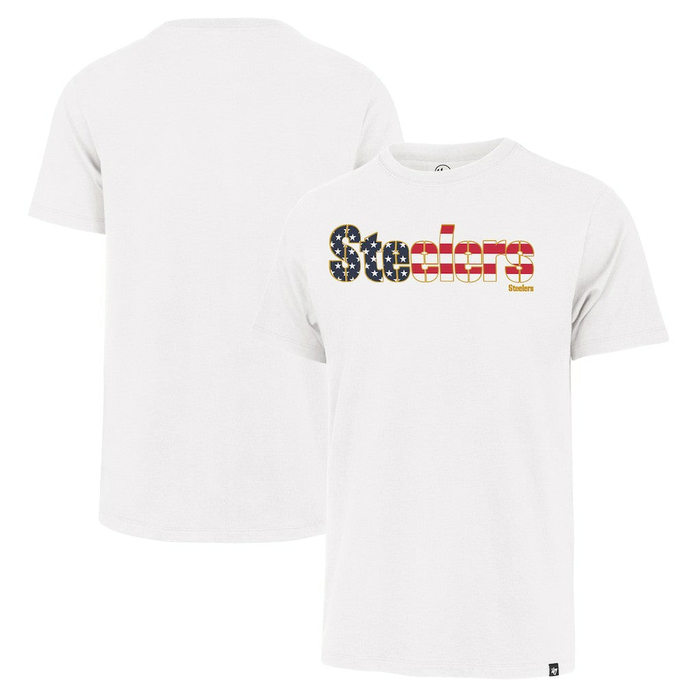 47 brand Pittsburgh Steelers '47 Flag Script Franklin T-Shirt White