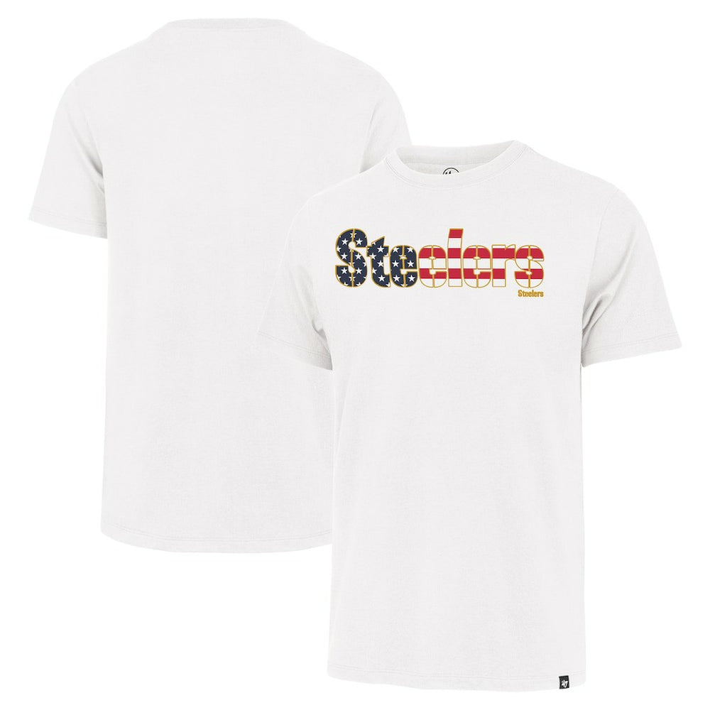 47 brand Pittsburgh Steelers '47 Flag Script Franklin T-Shirt White