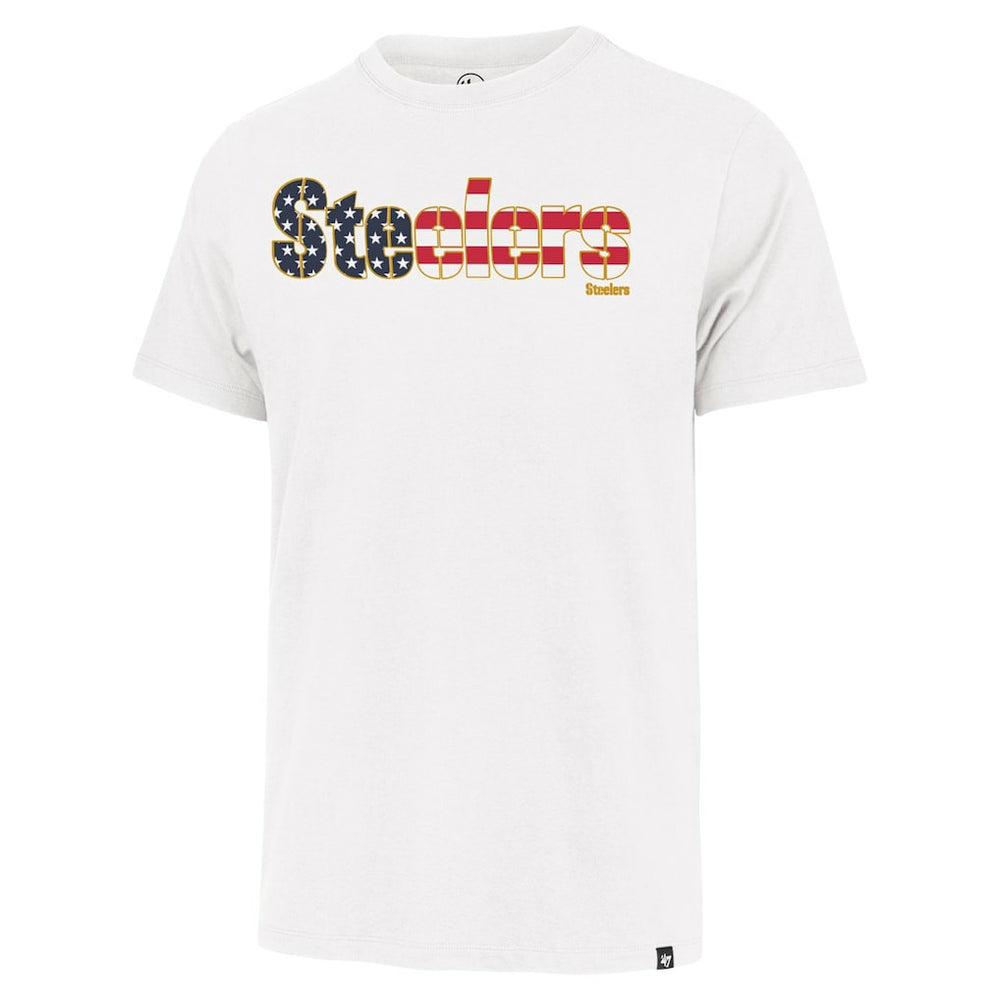 47 brand Pittsburgh Steelers '47 Flag Script Franklin T-Shirt White