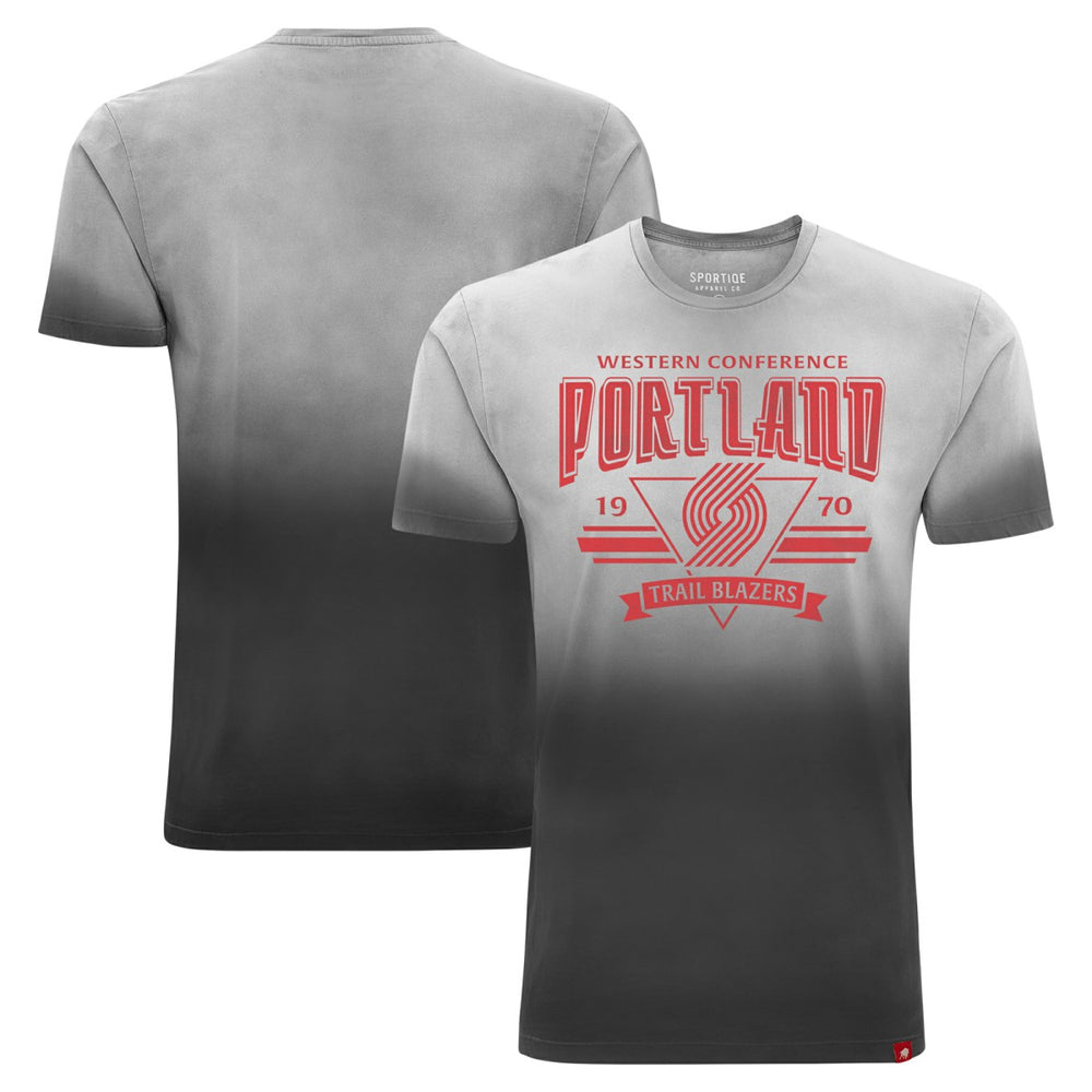 Portland Trail Blazers Sportiqe Unisex Bingham Sun-Fade T-Shirt Black