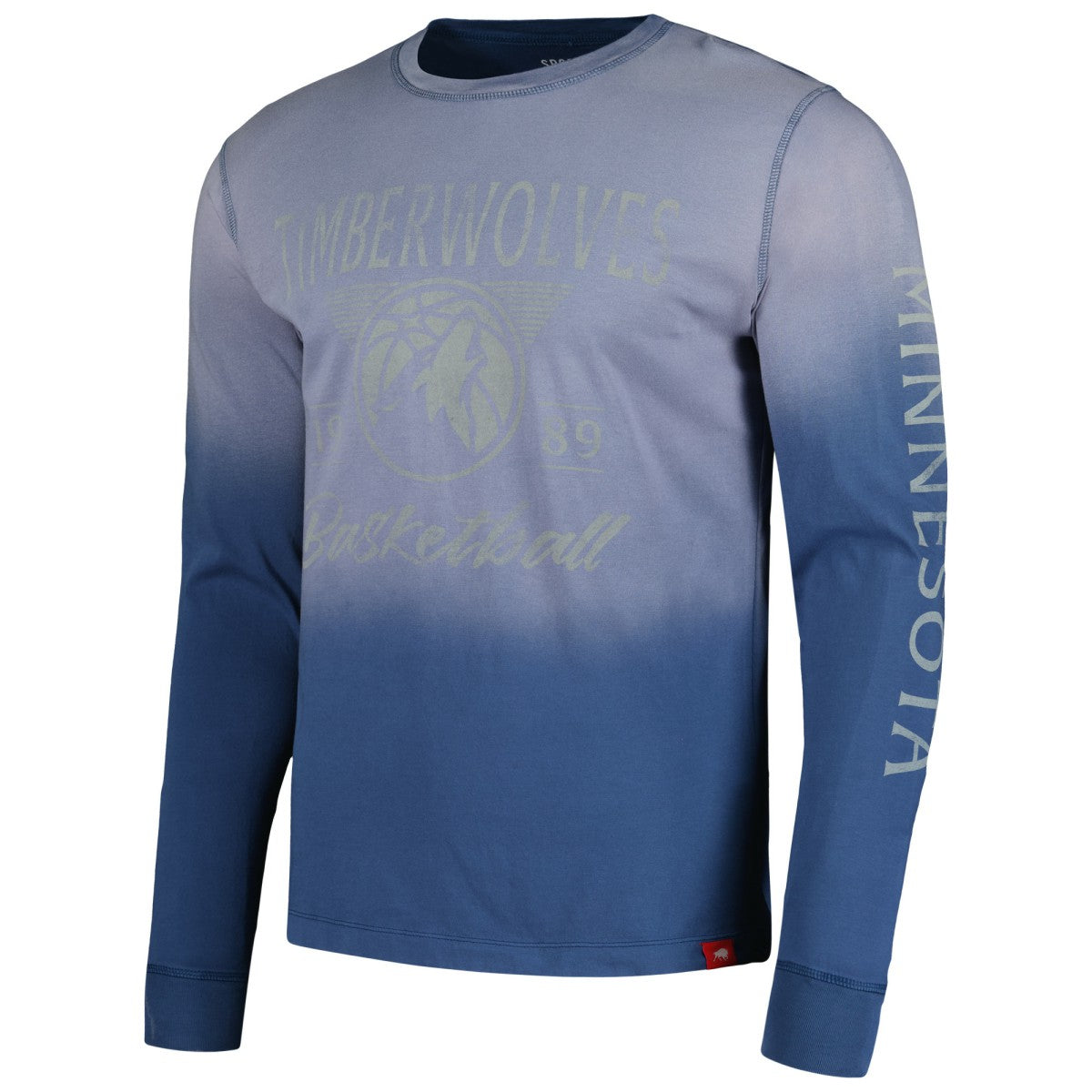 Minnesota Timberwolves Sportiqe Unisex Mohave Sun-Dipped Long Sleeve T-Shirt Navy