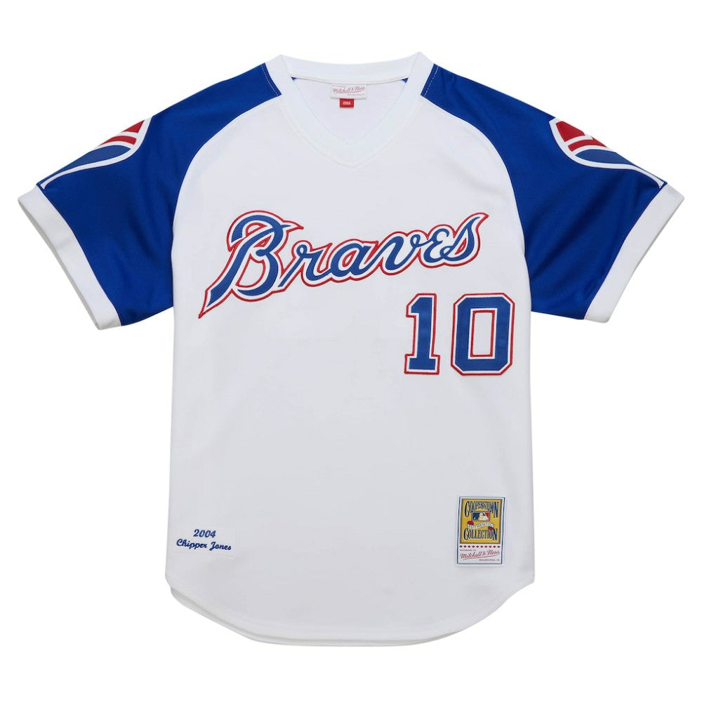 Chipper Jones Atlanta Braves Mitchell & Ness 2004 Cooperstown Collection Authentic Throwback Jersey - White - Mitchell & Ness Sale