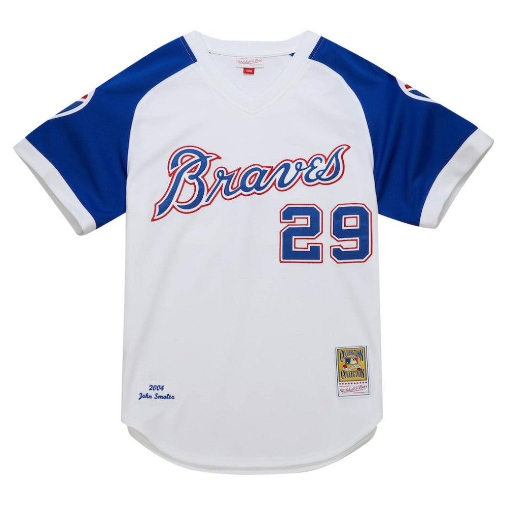 John Smoltz Atlanta Braves Mitchell & Ness 2004 Cooperstown Collection Authentic Throwback Jersey - White - Mitchell & Ness Online