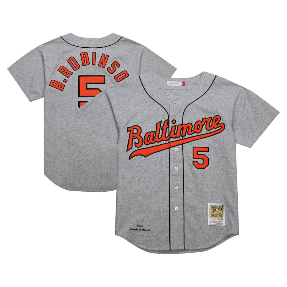 Brooks Robinson Baltimore Orioles Mitchell & Ness Cooperstown Collection 1966 Authentic Jersey - Gray - Mitchell & Ness Online