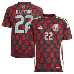 Hirving Lozano Mexico National Team Youth 2024 Home Replica Player Jersey Green - Adidas sale