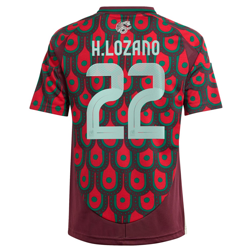 Hirving Lozano Mexico National Team Youth 2024 Home Replica Player Jersey Green - Adidas sale