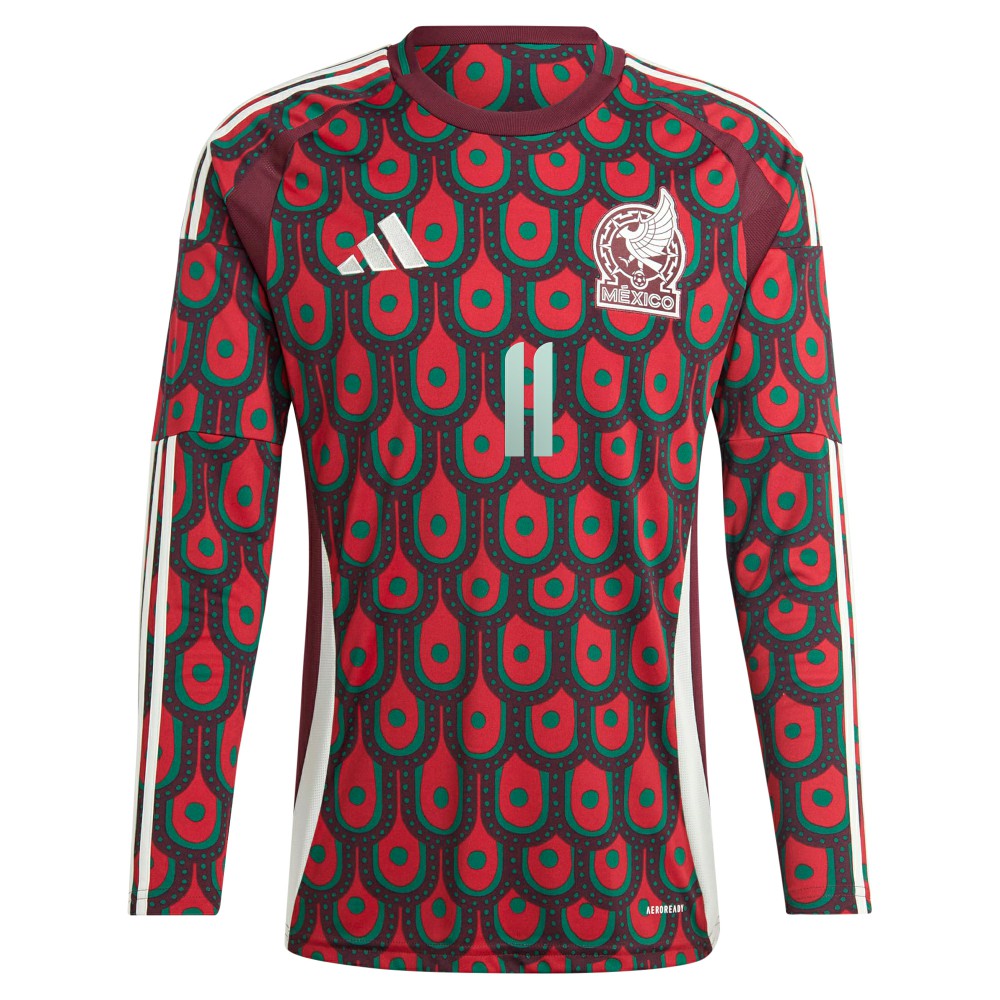 Santiago Giménez Mexico National Team 2024 Home Replica Player Long Sleeve Jersey Burgundy - Adidas sale