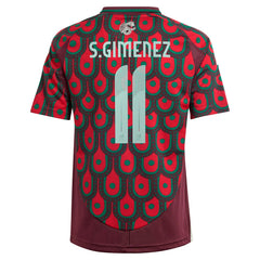 Santiago Giménez Mexico National Team Youth 2024 Home Replica Player Jersey Burgundy - Adidas Discount
