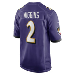 Nike Nate Wiggins Baltimore Ravens Player Game Jersey Purple
