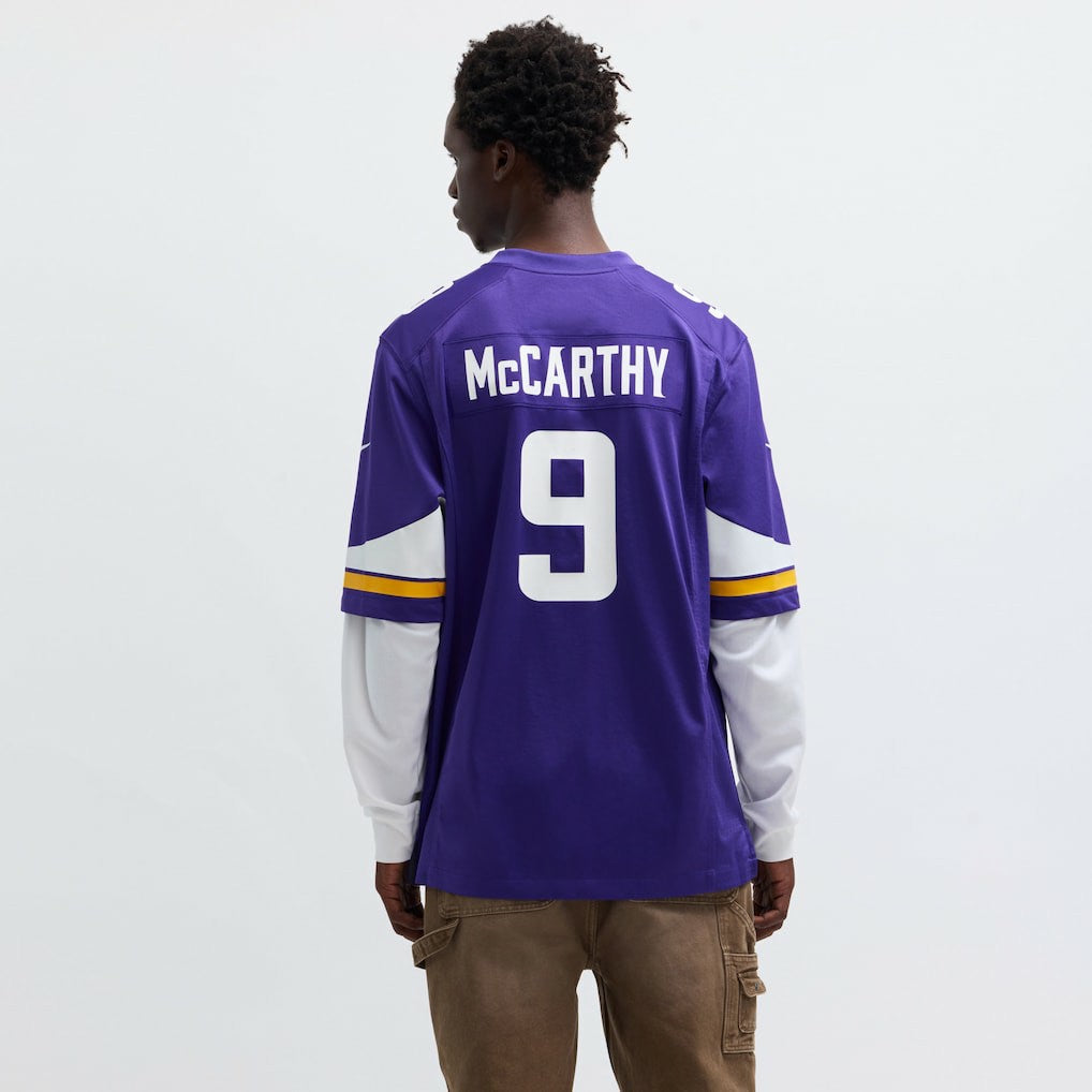 Nike J.J. McCarthy Minnesota Vikings Player Game Jersey Purple