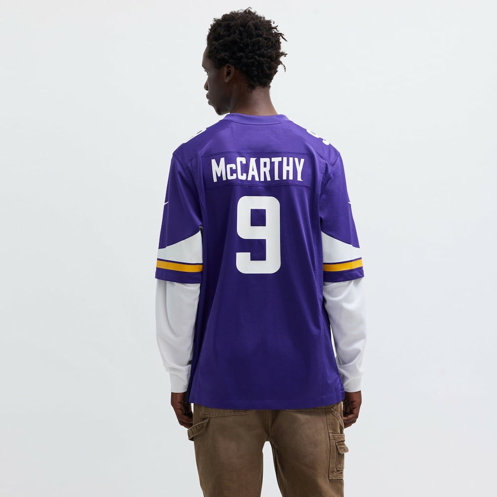 Nike J.J. McCarthy Minnesota Vikings Player Game Jersey Purple