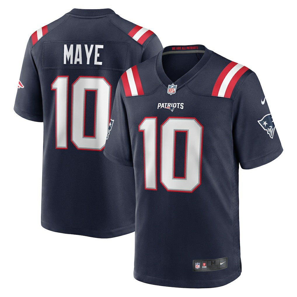 Nike Drake Maye New England Patriots Player Game Jersey Navy