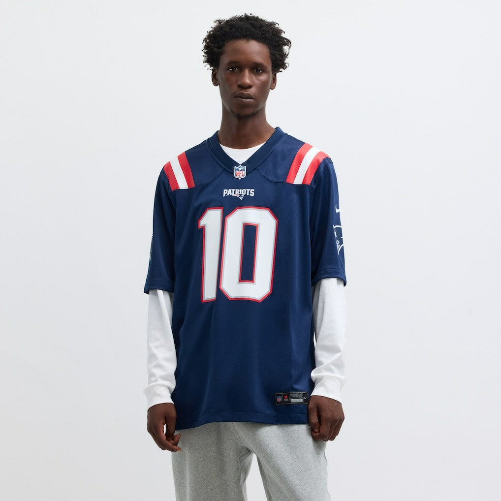 Nike Drake Maye New England Patriots Player Game Jersey Navy