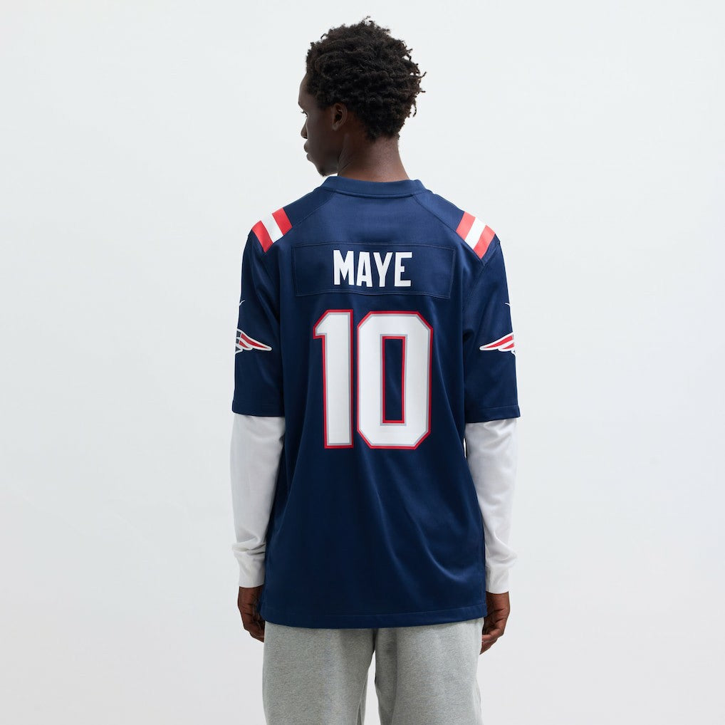 Nike Drake Maye New England Patriots Player Game Jersey Navy