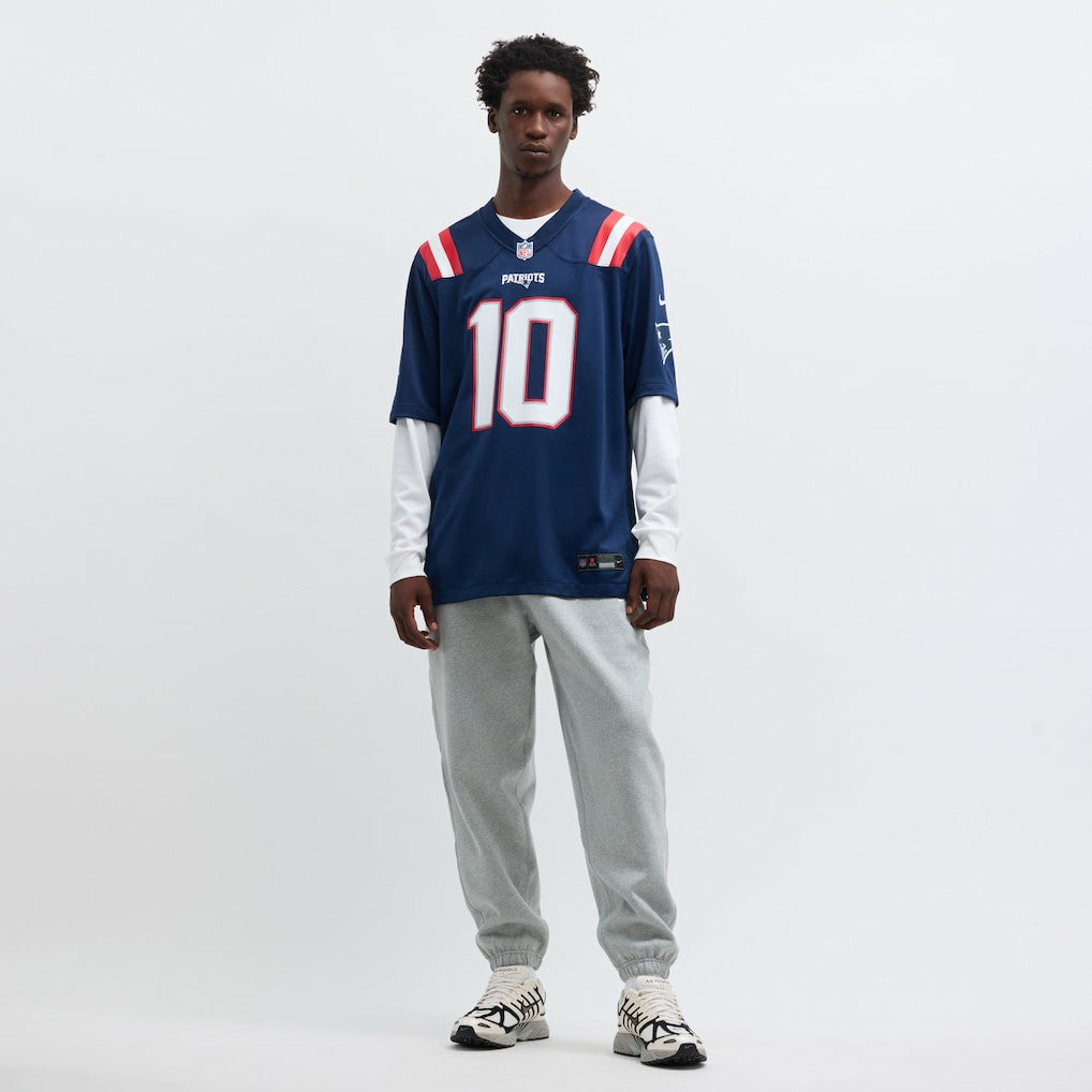 Nike Drake Maye New England Patriots Player Game Jersey Navy