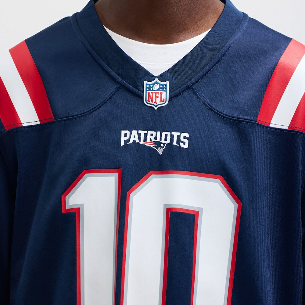 Nike Drake Maye New England Patriots Player Game Jersey Navy