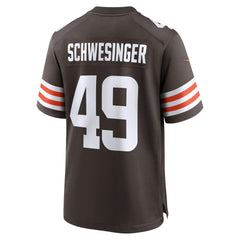 Nike Carson Schwesinger Cleveland Browns 2025 NFL Draft Game Jersey Brown